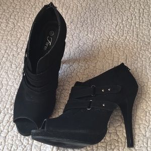 Black Suede Platform Heels